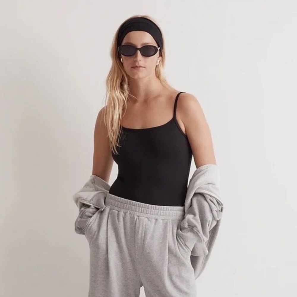 Madewell Black‎ Cami Thong Bodysuit